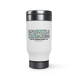 Sprinkle Kindness Stainless Steel Travel Mug with Handle, 14oz