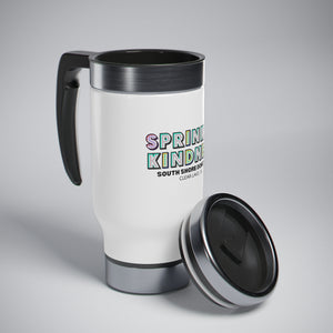 Sprinkle Kindness Stainless Steel Travel Mug with Handle, 14oz